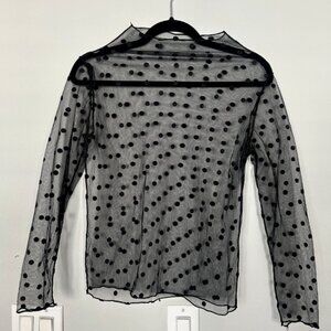 VINTAGE SEE THROUGH POLKA DOT TOP